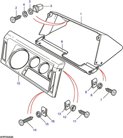 Defender Binnacle - exploded diagram drawing