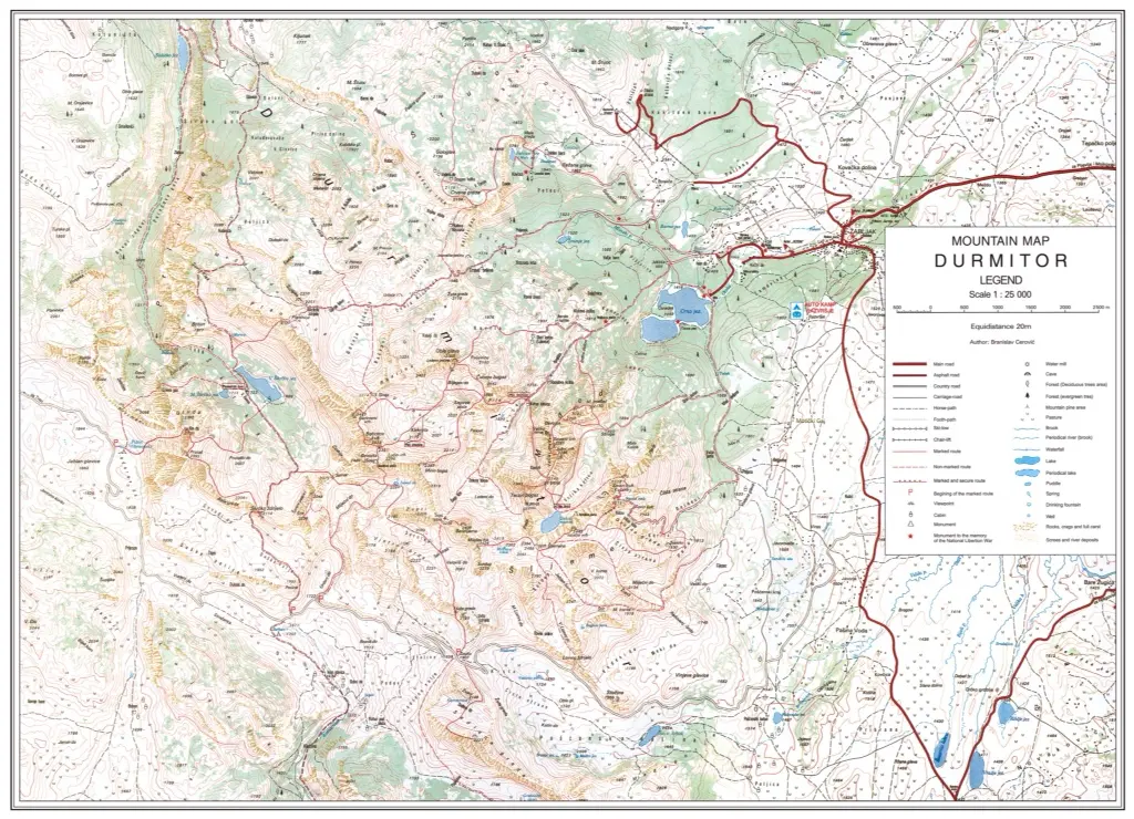 Durmitor 1:25k National Park Map