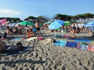 Crowded Italian Beach