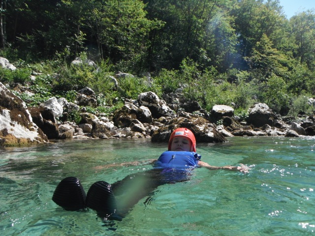 Floating down the Soča to meet the crew