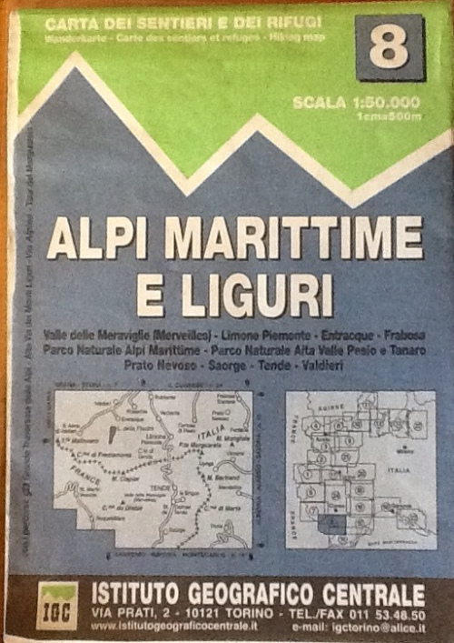 Map - IGC 8 Alpi Marittime E Liguri (ISBN 9788896455081)