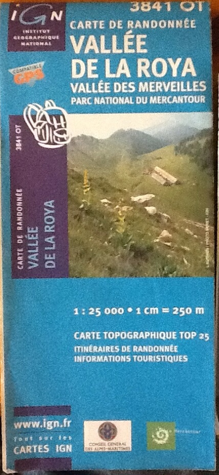 Front Map IGN 3841 OT Vallée De La Roya, Vallée Des Merveilles, Parc National Du Mercantour (ISBN 3282113841030)