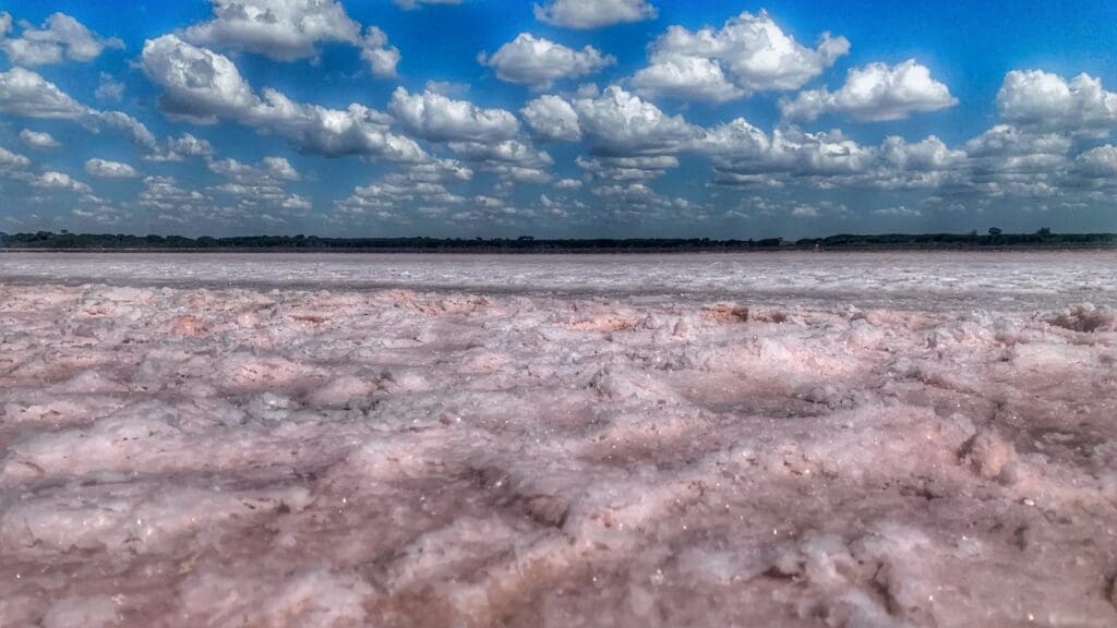 Salt formation at Pink Lake, Dimboola