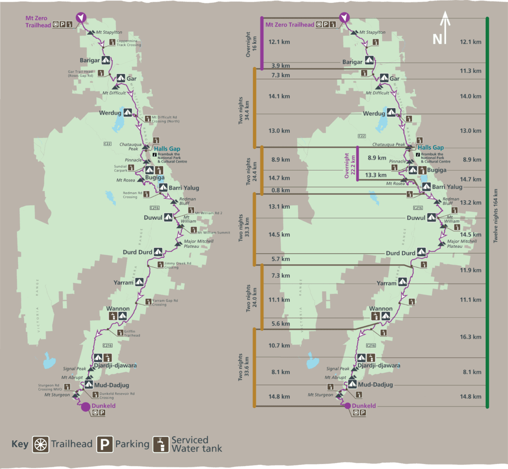 Grampian Peaks Trail (GPT) Hike Route Map