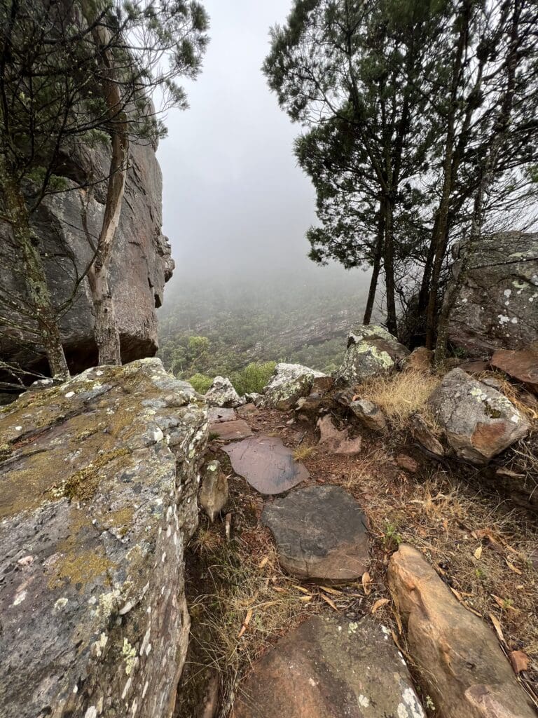 Decent to Dunkeld involves a lot of stone stairs