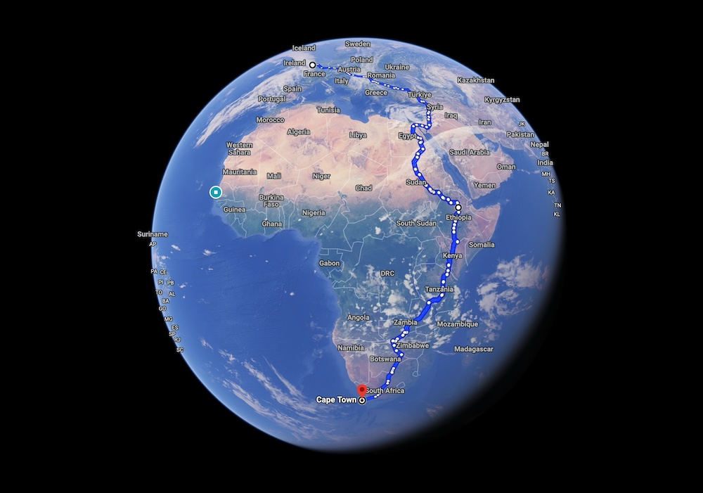 East Africa Overland Route London to Cape Town