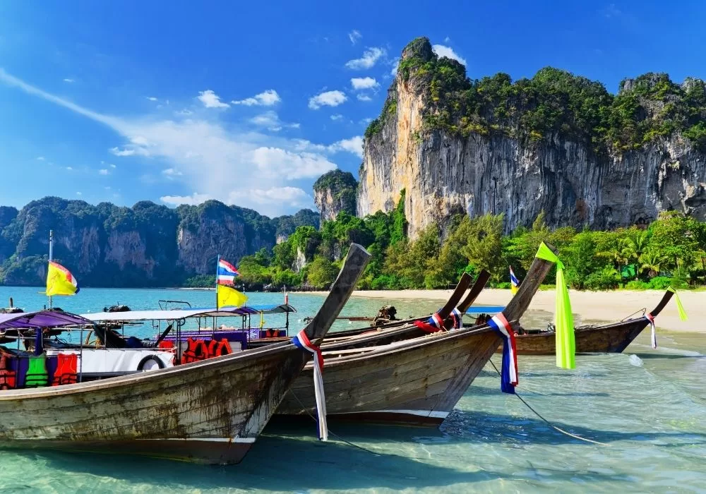 Krabi Fishing Boats on Beach