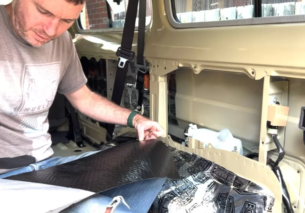 Fitting Deadening Panels to Stock Troopy in improve acoustic performance