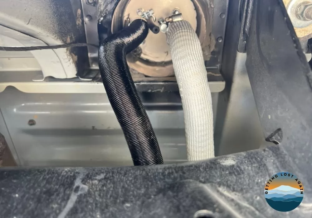 Fuel connection to Diesel heater under troopy camper rear setup