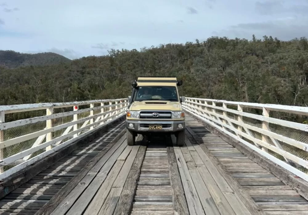 78-Series Overland Camper McKillops Historic Wooden Bridge Snowy River NP