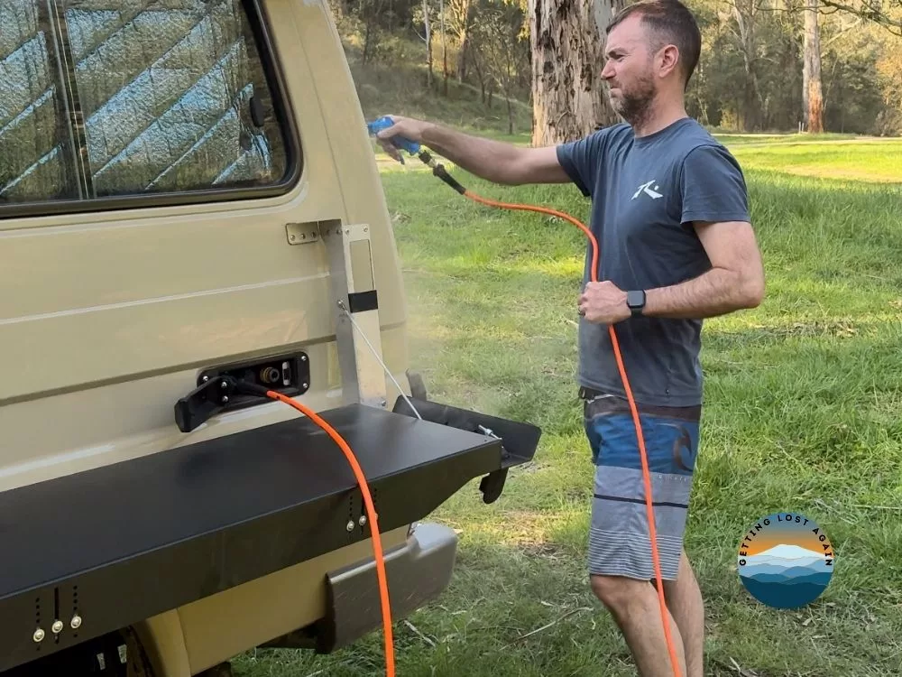 Dusting air off Troopy camper setup using on-board air