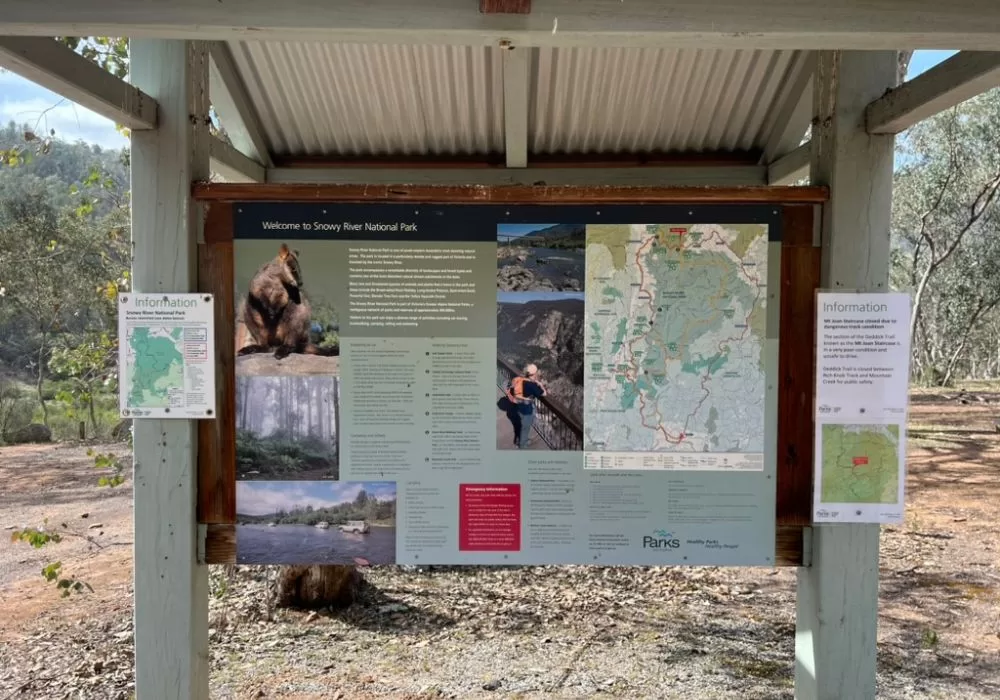 Snowy River National Park McKillops Bridge Campground Information Sign