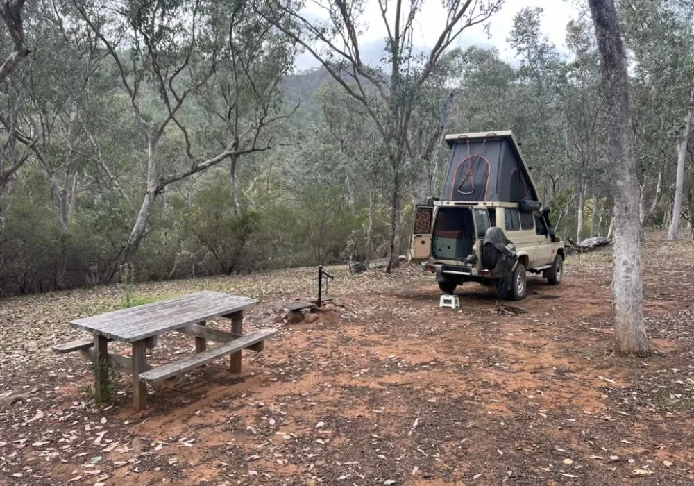 Troopy Camper at McKillops Bridge Camp in Snow River National Park