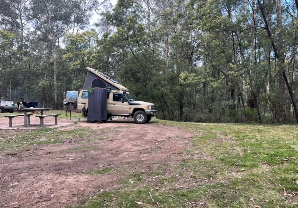 Troopy Overlander Camp site at Deptford State Forest