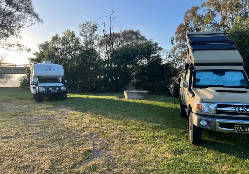 Troopy at Riverside Spot in Willow Park Campground